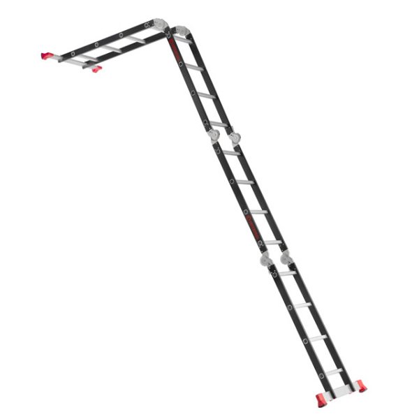 Драбина багатофункціональна трансформер, 4×4 сходинки, сталевий профіль, 4,45 м, 150 кг INTERTOOL LT-0024
