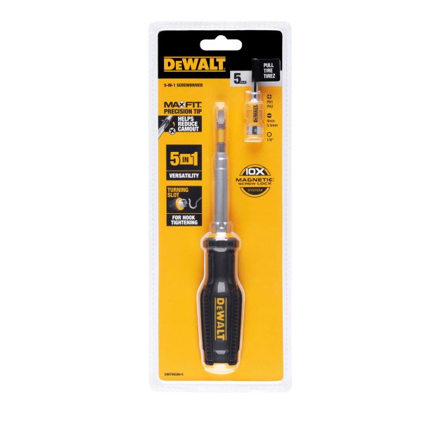 Викрутка - набір FULL FIT 6 Way з двома змінними бітами DeWALT DWHT66569-0
