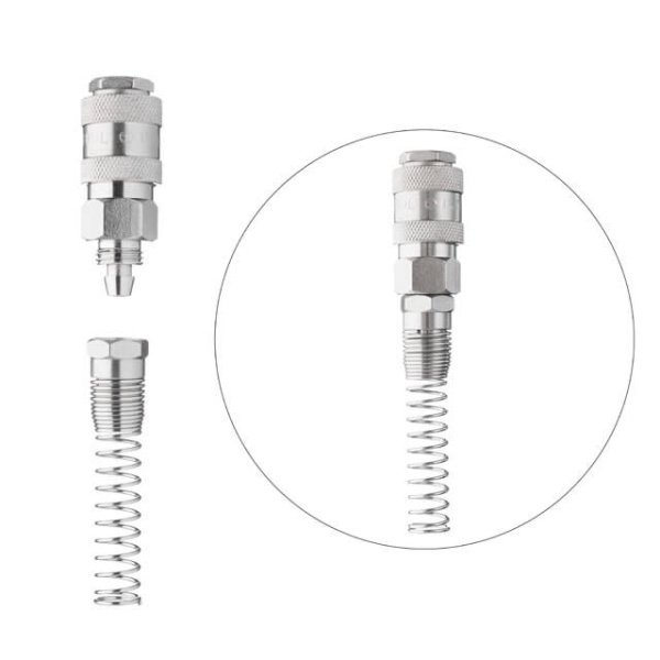 Швидкороз'ємне з'єднання з пружиною для спіральних і прямих шлангів 6,5×10 мм INTERTOOL PT-1831