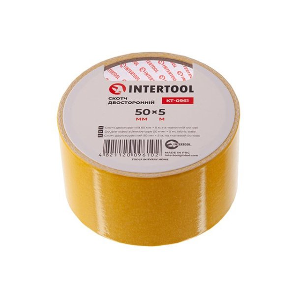 Скотч двосторонній 50мм * 5м на тканинній основі INTERTOOL KT-0961