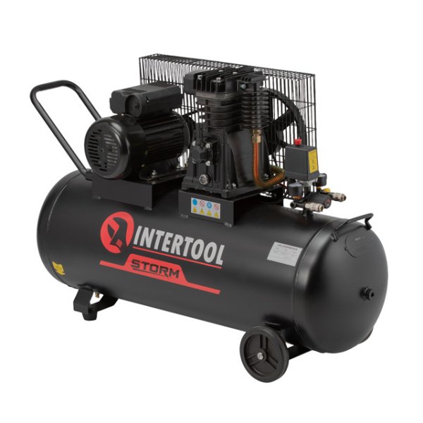 Компресор 100 л, 1.8 кВт, 220 В, 10 атм, 250 л/хв INTERTOOL PT-0012