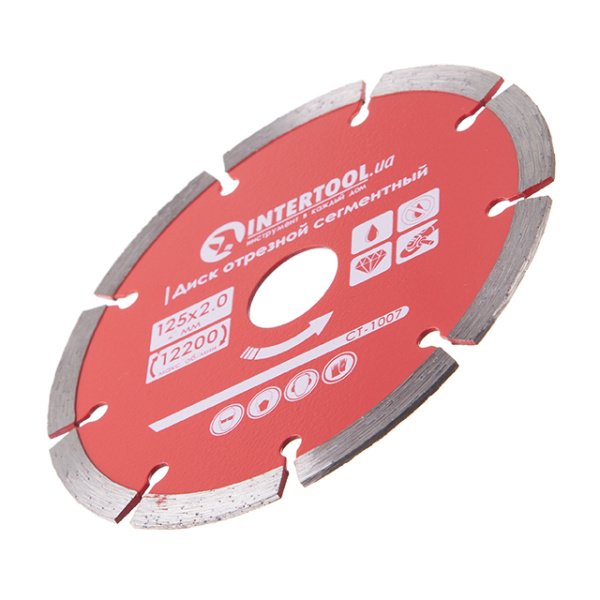 Диск відрізний сегментний алмазний, 125мм, 22-24% INTERTOOL CT-1007