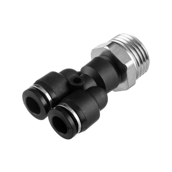 З'єднання цангове Y-образне для поліуретанових та ін. шлангів 8×8 мм, 1/2" зовнішня різьба INTERTOOL PT-2387