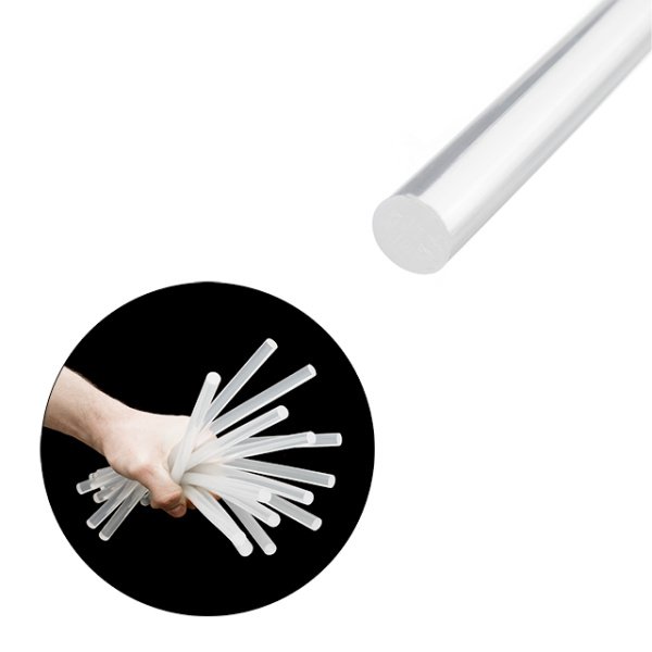 Комплект клейових стрижнів прозорих, 11,2×300 мм, уп. 1 кг INTERTOOL RT-1025