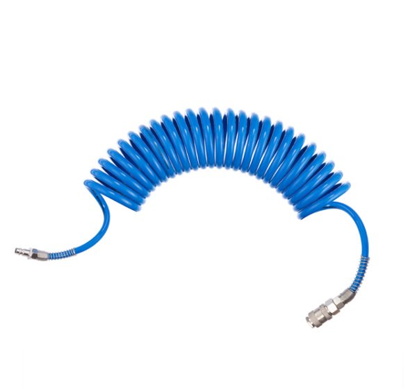 Шланг спіральний поліуретановий 6.5*10 мм, 5м з швидкороз'ємними з'єднаннями INTERTOOL PT-1710