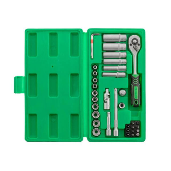 Набір інструментів, 1/4", 36 од., головки: 4-13 мм, кейс INTERTOOL ET-6036SP