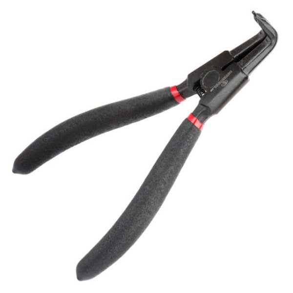 Щипці для зняття і встановлення стопорних кілець 180 мм, вигнуті на розтискання, 40CrV, фосфатовані, поліровані INTERTOOL HT-7019