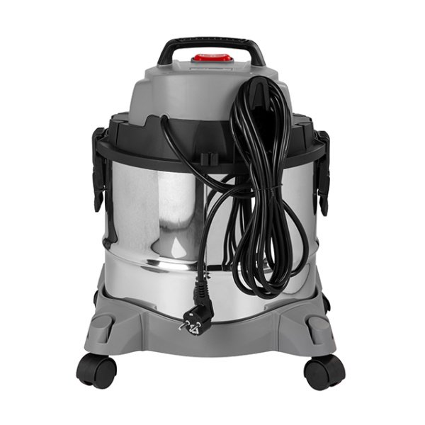 Пилосос будівельний, 1,4 кВт, >17 кПа, бак 20 л нержавіюча сталь 410, розетка, HEPA фільтр, шланг 3 м INTERTOOL DT-1025