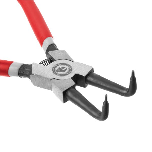 Щипці для зняття стопорных кілець вигнуті на стиск 180мм INTERTOOL HT-7012