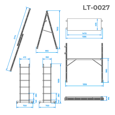 Драбина-поміст (2х6) INTERTOOL LT-0027