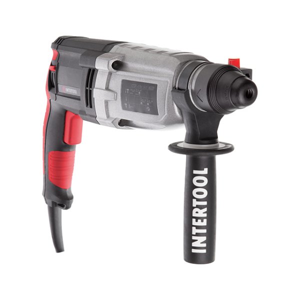 Перфоратор, 1,0 кВт, 3,2 Дж, 0-1300 об/хв, 0-5100 уд/хв, 3 режими, металевий корпус редуктора INTERTOOL WT-0172
