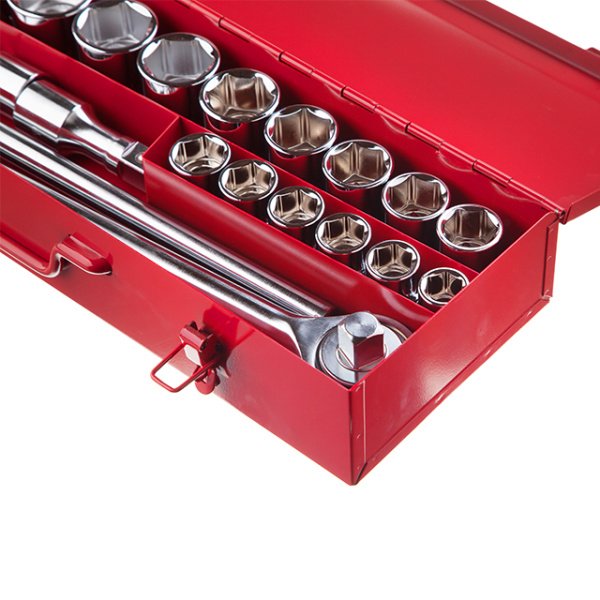 Набір інструментів, проф., 3/4", Cr-V, 20 од., головки: 19-50 мм, металевий кейс INTERTOOL ET-6024