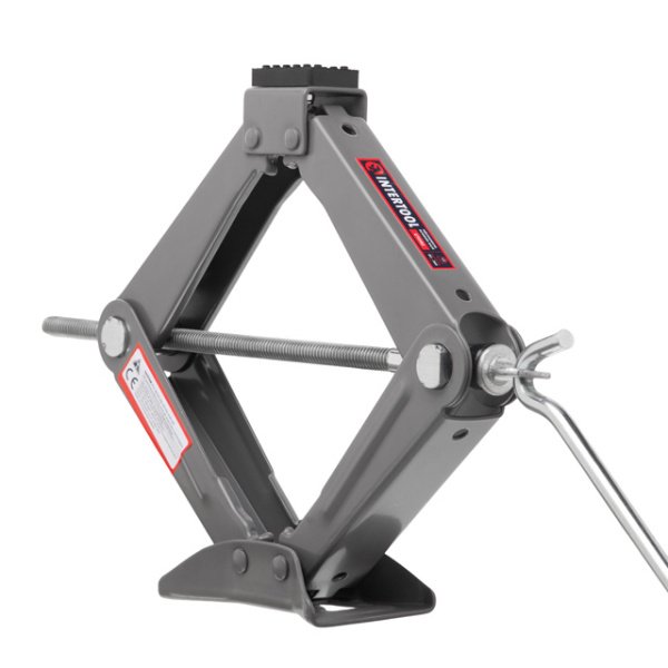 Домкрат механічний ромбоподібний 1,5т., гумовий упор., 90-370 мм INTERTOOL GT0182