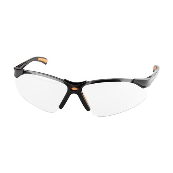 Окуляри захисні, прозорі, лінзи полікарбонат, заушники чорні нейлонові, гумова накладка на ніс, захист від удару INTERTOOL SP-0095