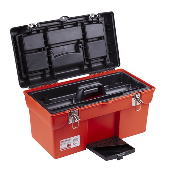 Ящик для інструментів з металевими замками, 19": 483*242*240 мм INTERTOOL BX-1119