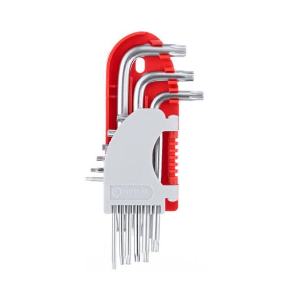 Набір ключів Г-подібних TORX, 9 од., Т10-Т50, S2, PROF INTERTOOL HT-1821