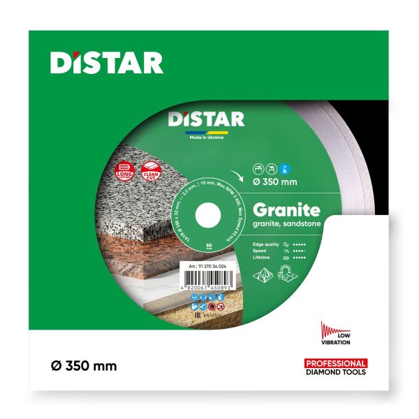 Круг алмазний вiдрiзний Distar 1A1R 350x2,2x10x32 Granite
