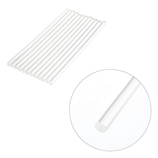 Комплект клейових стрижнів прозорих, 7,4×200 мм, 12 шт. INTERTOOL RT-1030