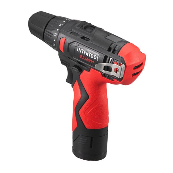 Дриль-шурупокрут акумуляторний, 12 В, 30 Nm, 0-350/0-1300 об/хв, патрон 0,8-10 мм, 2,0 Аг INTERTOOL WT-0310