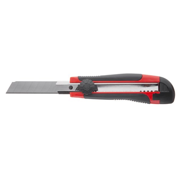 Ніж сегментний, 18 мм, металева напрямна, прогумована ручка INTERTOOL HT-0503