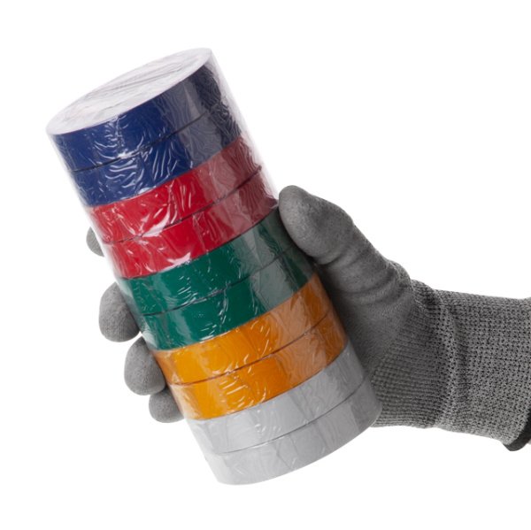 Стрічка ізоляційна 0.15 мм * 17 мм * 25 м, кольорова (10 од.) INTERTOOL IT-0029