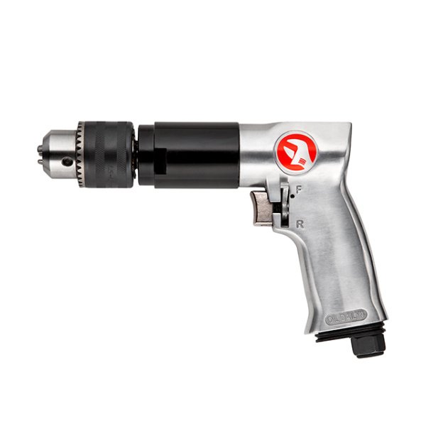 Дриль пневматичний з реверсом, до 6 атм, 700 об/хв, 266 л/хв, патрон 1,5-13 мм, з'єднувач 1/2" INTERTOOL PT-0901