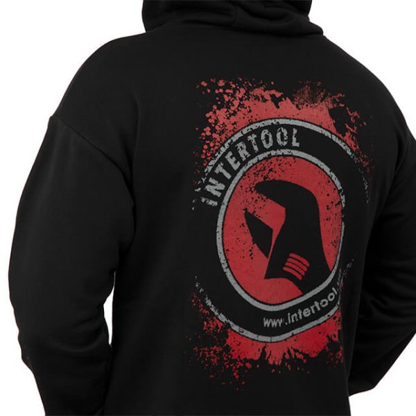 Худі INTERTOOL чорне, трикотаж, розмір S INTERTOOL SP-4003