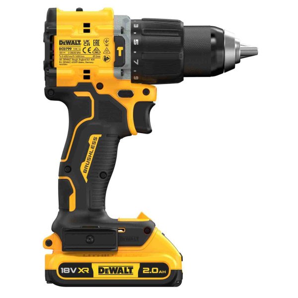 Дриль-шуруповерт акумуляторний безщітковий ударний DeWALT DCD799D2T
