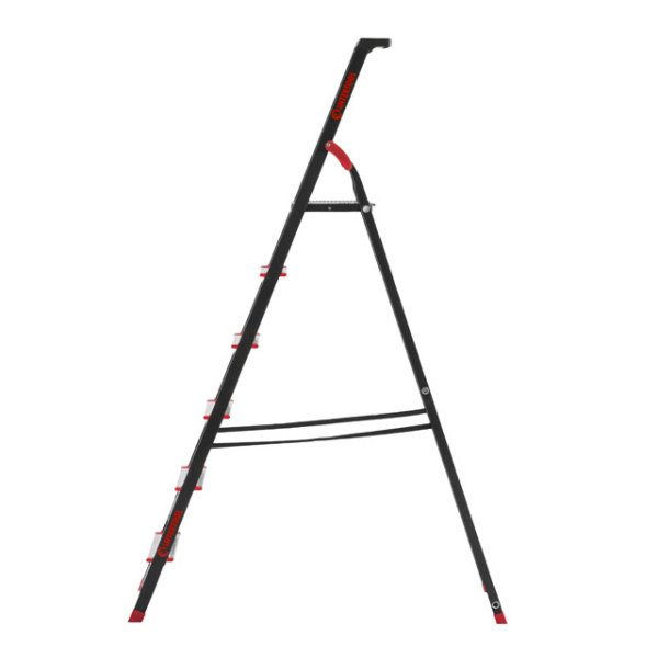 Драбина 6 сходинок, лоток для інвентарю, сталевий профіль, висота верхньої сходинки 1280мм, 481х1138х1787мм, 150кг INTERTOOL LT-0056