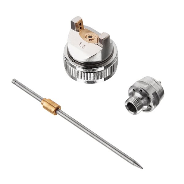 Комплектомплект форсунки 1.3 мм для фарбопультів HVLP (дюза, повітряна головка, голка) INTERTOOL PT-2000