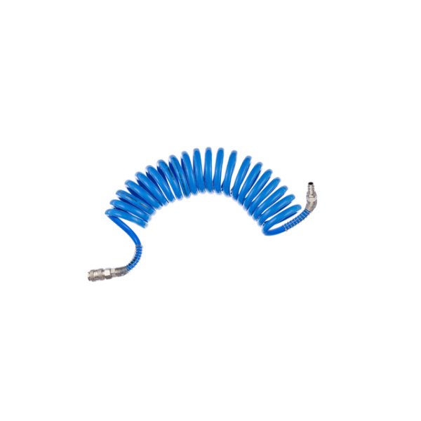 Шланг спіральний поліуретановий 8×12 мм, 5 м, зі швидкороз'ємними з'єднаннями INTERTOOL PT-1715