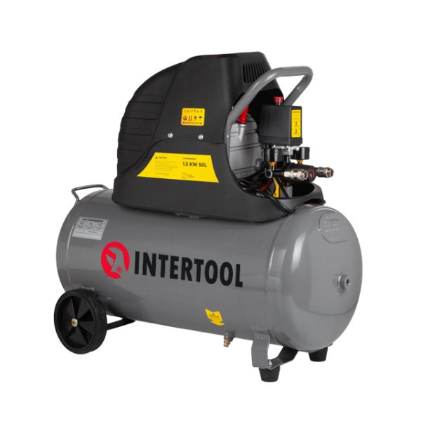 Компресор 50 л, 1500 Вт, 220 В, 8 aтм, 206 л/хв. INTERTOOL PT-0003