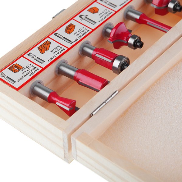 Набір фрез кінцевих по деревині, 6 шт INTERTOOL HT-0072