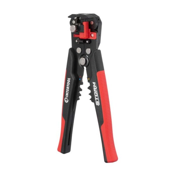 Знімач ізоляції, автоматичний, 0,2-6 мм², Cr12MoV, 200 мм, з набором обтискних клем, STORM INTERTOOL HT-7024