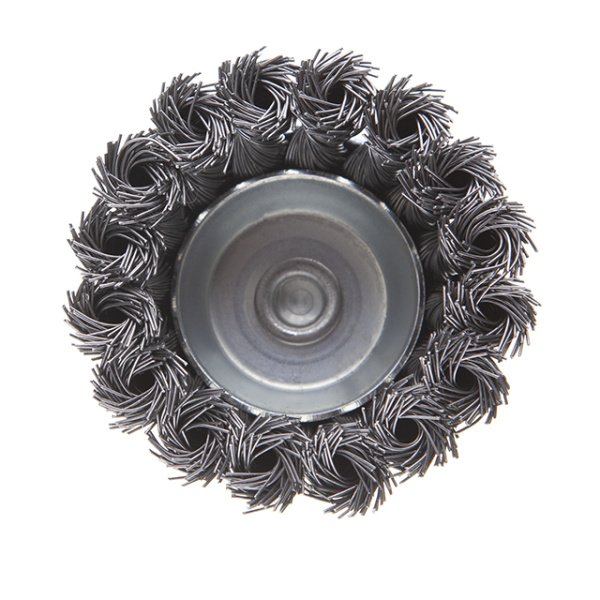 Щітка чашкова 75 мм для дриля, 1/4" (пучки крученого дроту) INTERTOOL BT-3075