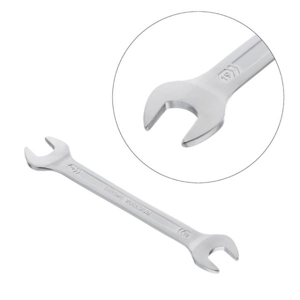 Ключ ріжковий 18х19 мм CrV, покриття сатин-хром, PROF DIN3113 INTERTOOL XT-1118