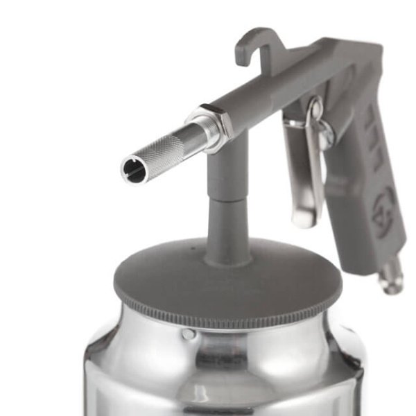 Пістолет піскоструминний форсунка 6 мм, нижня подача піску, бачок 1000 мл, метал, 8 атм INTERTOOL PT-0705