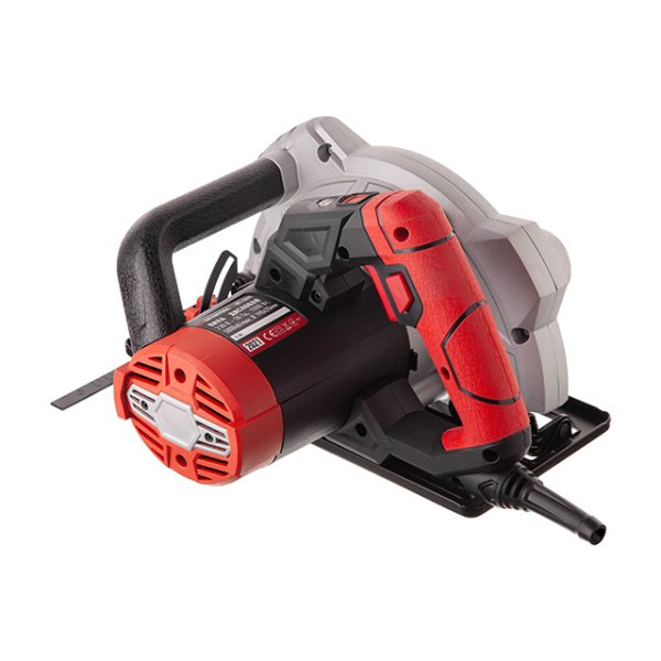 Пила дискова 1500 Вт, 5800 об/хв, кут 90-45°, глибина розпилу 65-43 мм, диск 190*20 мм, 24 зуба, лазер INTERTOOL WT-0618