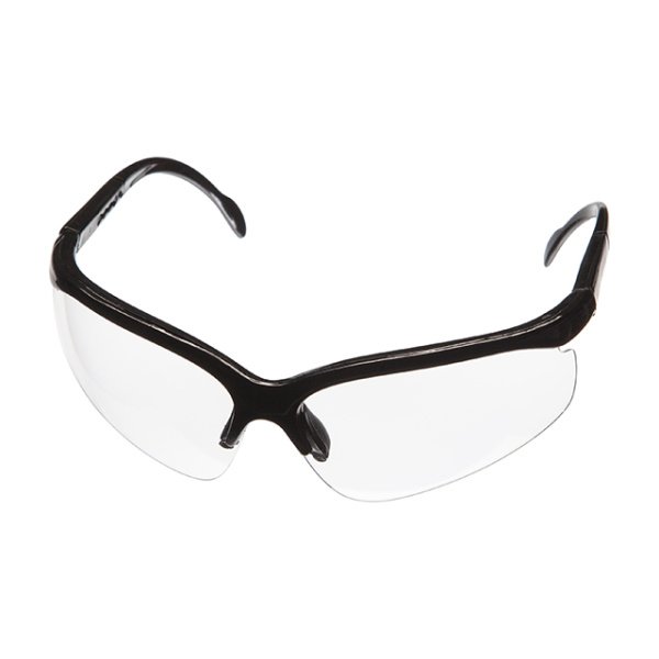 Окуляри захисні, прозорі, лінзи полікарбонат, заушники полікарбонат чорні, захист від удару, оптичний клас 3 INTERTOOL SP-0089