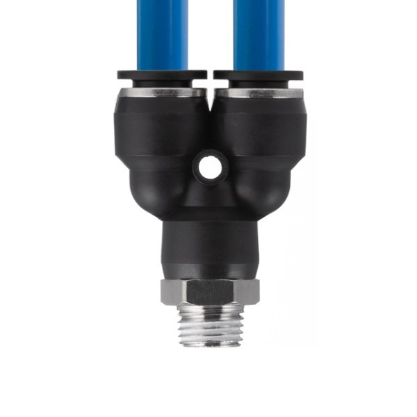 З'єднання цангове Y-образне для поліуретанових та ін. шлангів 10×10 мм, 1/4" зовнішня різьба INTERTOOL PT-2378