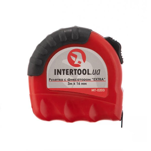 Рулетка з металевим полотном, з фіксатором, 3 м, 16 мм, "EXTRA" INTERTOOL MT-0203