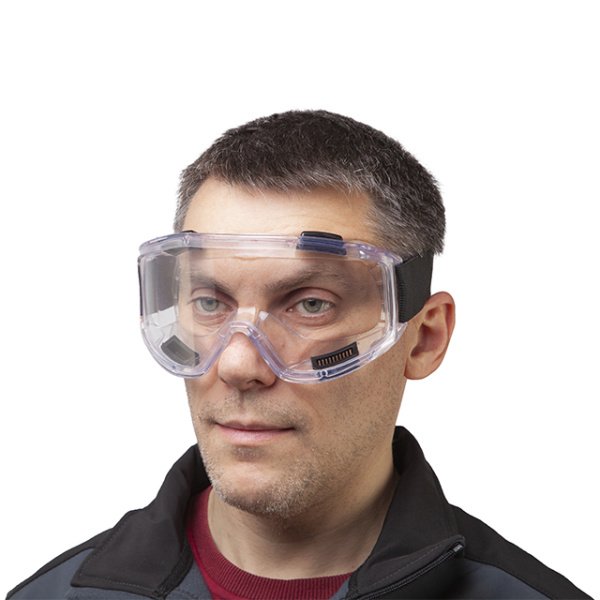 Окуляри захисні, прозорі, лінзи полікарбонат, закритого типу, оптичний клас 2 INTERTOOL SP-0078