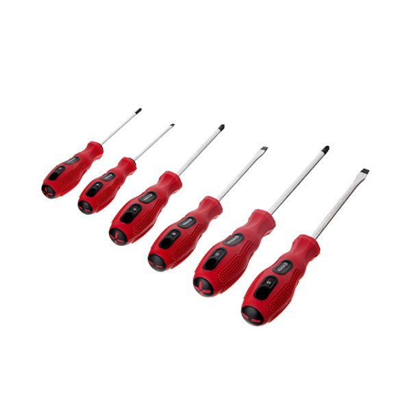 Набір викруток, 6 од. (SL3, SL5, SL6, PH0, PH1, PH2), 75-125 мм, Cr-V, Ergo-design INTERTOOL VT-2005