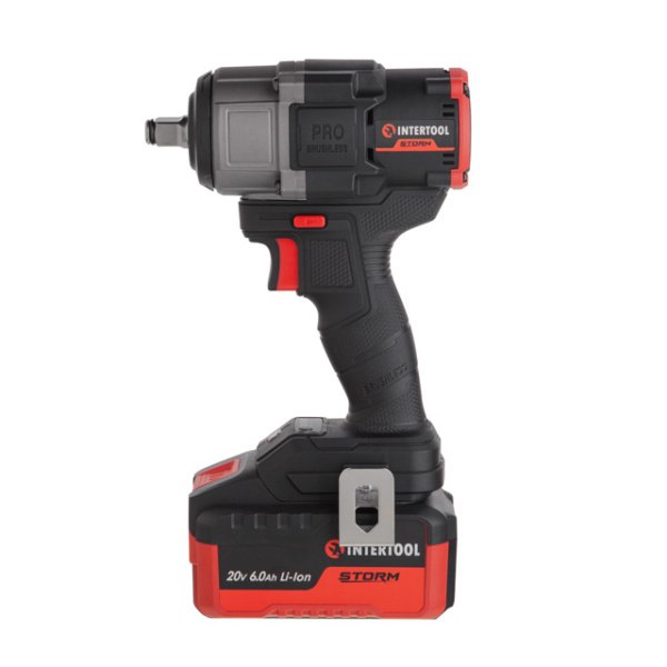 Гайкокрут ударний акумуляторний з безщітковим двигуном 20 В, 800 Nm, 0-950/1500/2200 об/хв, 0-1300/1850/2900 уд/хв, 1/2", без ЗП та АКБ INTERTOOL WT-9368