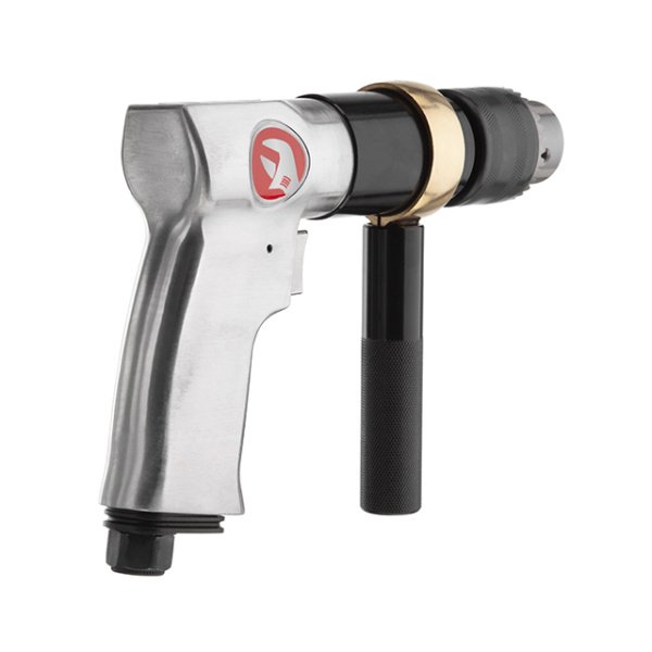 Дриль пневматичний з реверсом, до 6 атм, 700 об/хв, 266 л/хв, патрон 1,5-13 мм, з'єднувач 1/2" INTERTOOL PT-0901