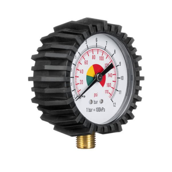 Манометр до пістолету для підкачування коліс 1/4", 63 мм, з гумовим покриттям INTERTOOL PT-0502