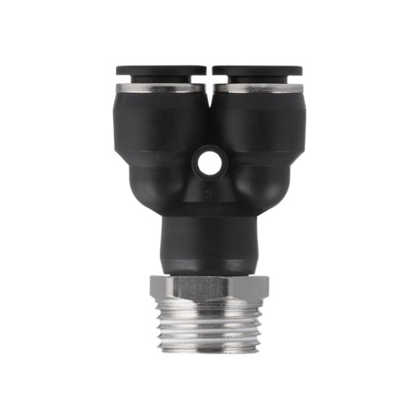 З'єднання цангове Y-образне для поліуретанових та ін. шлангів 10×10 мм, 1/2" зовнішня різьба INTERTOOL PT-2388