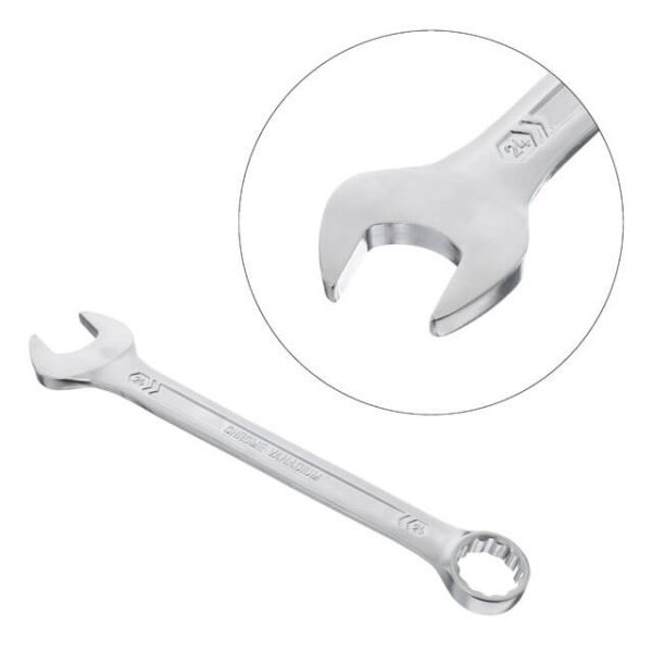 Ключ комбінований 24 мм, CrV, покриття Сатин-хром PROF DIN3113 INTERTOOL XT-1024