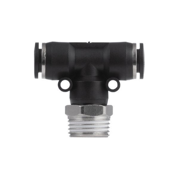 З'єднання цангове Т-образне для поліуретанових та ін. шлангів 10×10 мм, 1/2" зовнішня різьба INTERTOOL PT-2363