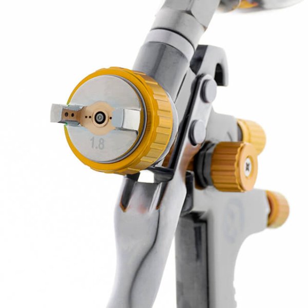 Фарбопульт пневматичний LVLP BRONZE, професійний, форсунка: 1,8 мм, верхній металевий бачок: 600 мл, 1,5 бар INTERTOOL PT-0135